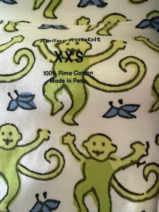 Roller Rabbit Other - Roller Rabbit Women's Pajama Set in Lime Green and Light Blue Monkey Print - XXS